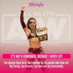 Melissa Cervantes Instagram - I’ve always been here. I never truly left. I’ve been surrounded by love with my family, friends, fans, and community. Together, we stand strong, united by passion and support. Let’s go Thunder Army! #AlwaysHere #aew #aewwrestling #ThunderRosa #ThunderArmy🌹💪