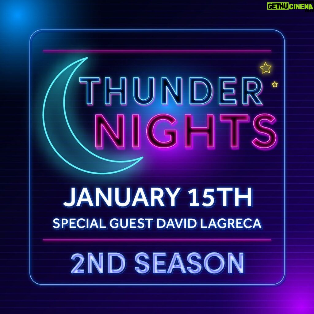 Melissa Cervantes Instagram - Hey Thunder Army! I have exciting News! Thunder Nights is back for its 2nd season TONIGHT🌙 with a special guest appearance by @davidlagreca1! 🎤 Get ready for a night filled with thunderous energy and captivating conversations. #ThunderNightsSeason2 #DavidLagreca
