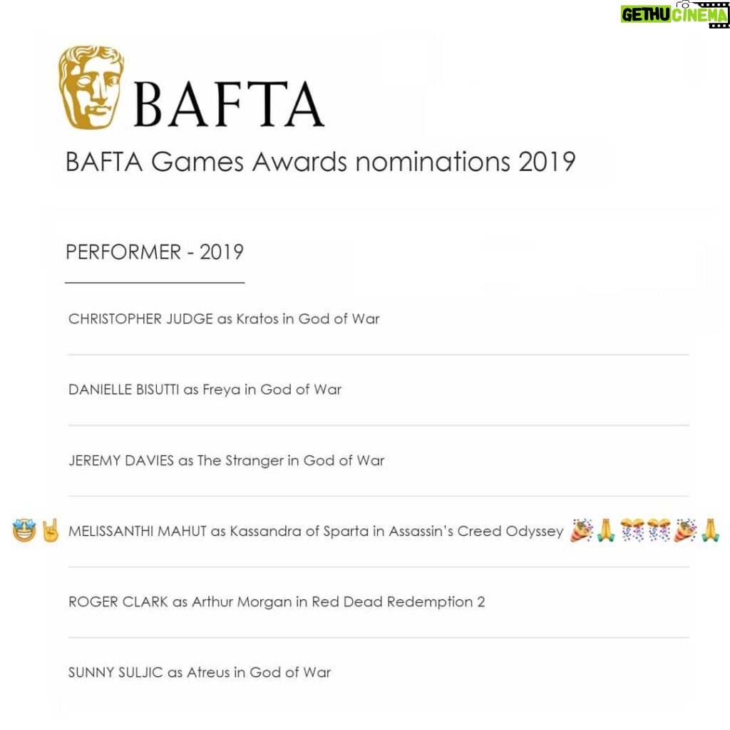 Melissanthi Mahut Instagram - No words. The biggest THANK YOU to @bafta, @ubisoftquebec, Adele Cutting and all the phenomenal talent in this industry for bringing these worlds and characters to life. Truly honoured . #assassinscreed #AssassinsCreedOdyssey #kassandra #nomination #BAFTAgames #blessed Athens, Greece