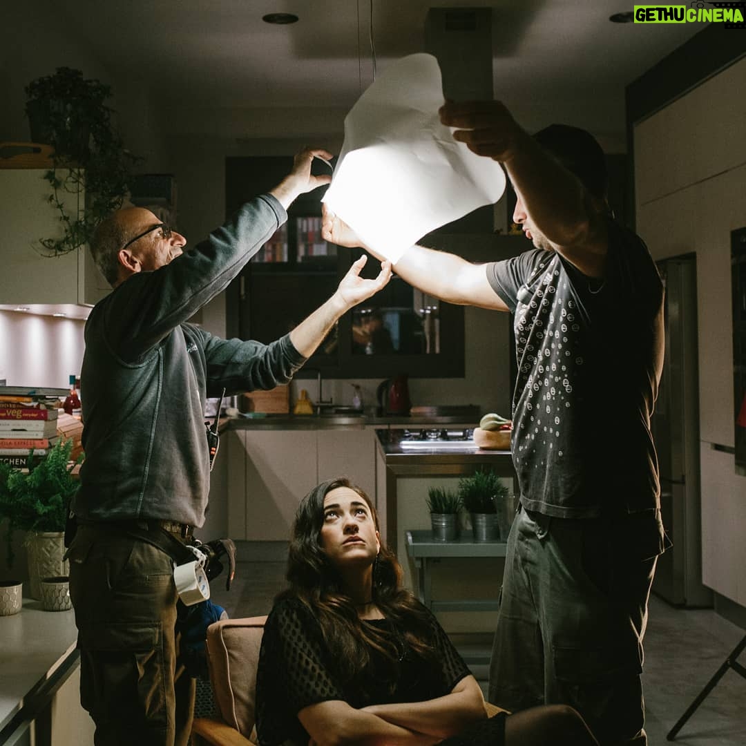 Melissanthi Mahut Instagram - When the pros are on it and you're just staring blankly into space. #shooting #lactathemovie #lighting #acting #not #daysonset #throwbackfriday #february #film #spacedout #funnyface #athensgreece