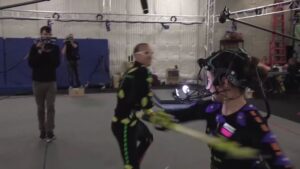 Melissanthi Mahut Instagram - Just a little mocap mashup. Backstage footage from a #Deimos scene has been dug up and remastered!! Hope you like 😎

#assassinscreedodyssey #assassinscreed #mocap #suitup #deimos #kassandra #ratm #headcam #fights #studio #behindthescenes #daysonset #ubisoft #ubisoftgames #ubisofttoronto #acting