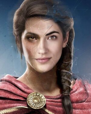 Melissanthi Mahut Instagram - I am very proud of this. Special thanks to the genius @surehuinel_ that worked her magic so brilliantly in combining our faces like a pro. So. Awesome. 
#kassandra #assassinscreedodyssey #alexioswillgetonetoo #artwork #digitalartist #workofawizard #futureautograph #conventions #ubisoft #assassinscreed