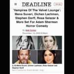 Mena Suvari Instagram - More honored than I could ever express to come onto this project alongside some of the already existing FilmFam, 💪🏼to reunite for another epic go-round into filmmaking, but then to also meet and work with other such phenomenal talents ✨what an absolute gift and one I’ll treasure forever! Cannot wait for you all to experience this wild ride we poured our souls into🧛🏻‍♀️🖤✨#FilmFam #ComingSoon #WorkingMamaLife #VampiresOfTheVelvetLounge @adamshermanfilm 🧛🏻‍♂️🖤✨