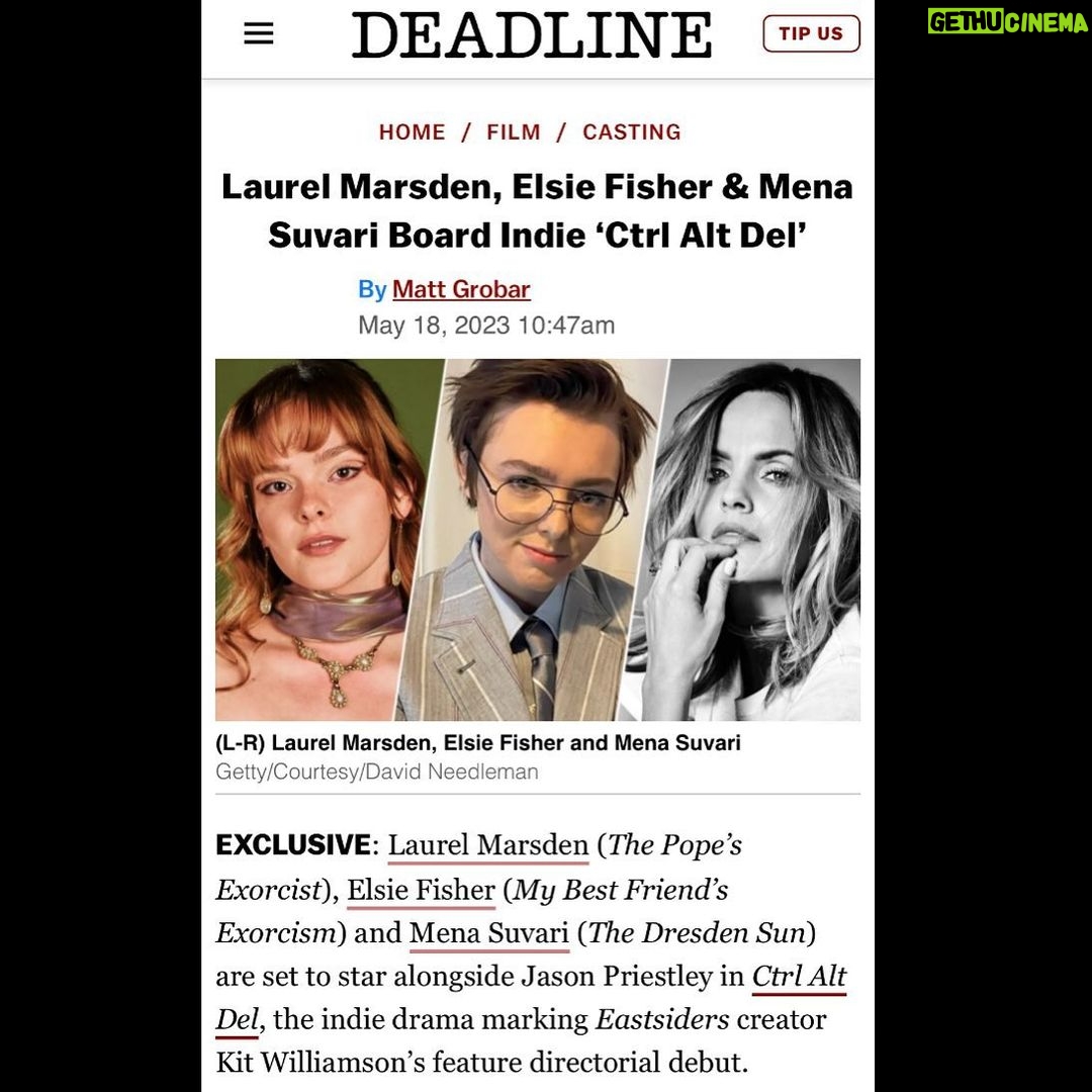 Mena Suvari Instagram - Full of excitement and gratitude to be joining this incredible cast & crew in telling this profound story. ✨🙏🏼🥰 Can’t wait to share more with you all, along the way✨ #CtrlAltDelFilm #WorkingMamaLife #LivingInTheGratitude