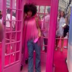 Mette Towley Instagram - I play Video Girl Barbie in @barbiethemovie!!! 🎀 Seeing the film for the first time at the London premiere last night was EVERYTHING! This film EATS in every way! Honored to work with Barbie Margot, Director QUEEN Greta, the entire Cast and Crew!! I wore @taibataiba - a true artist! Can we just talk about these shoes?? LIKE - 🥲 #barbiemovie #METTE #thebarbiemovie