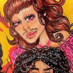 Mette Towley Instagram - Go on, cast spells like a mystic! …@samperdomos made some chic art inspired by the VAN GOGH video. 💕🕺🏾🦋🖤 I LIVEEEE! x