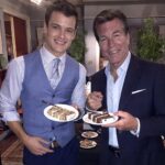 Michael Mealor Instagram - On set, celebrating 45 years of Young and Restless with my award winning TV dad, Peter Bergman. Congratulations YR! #yr45