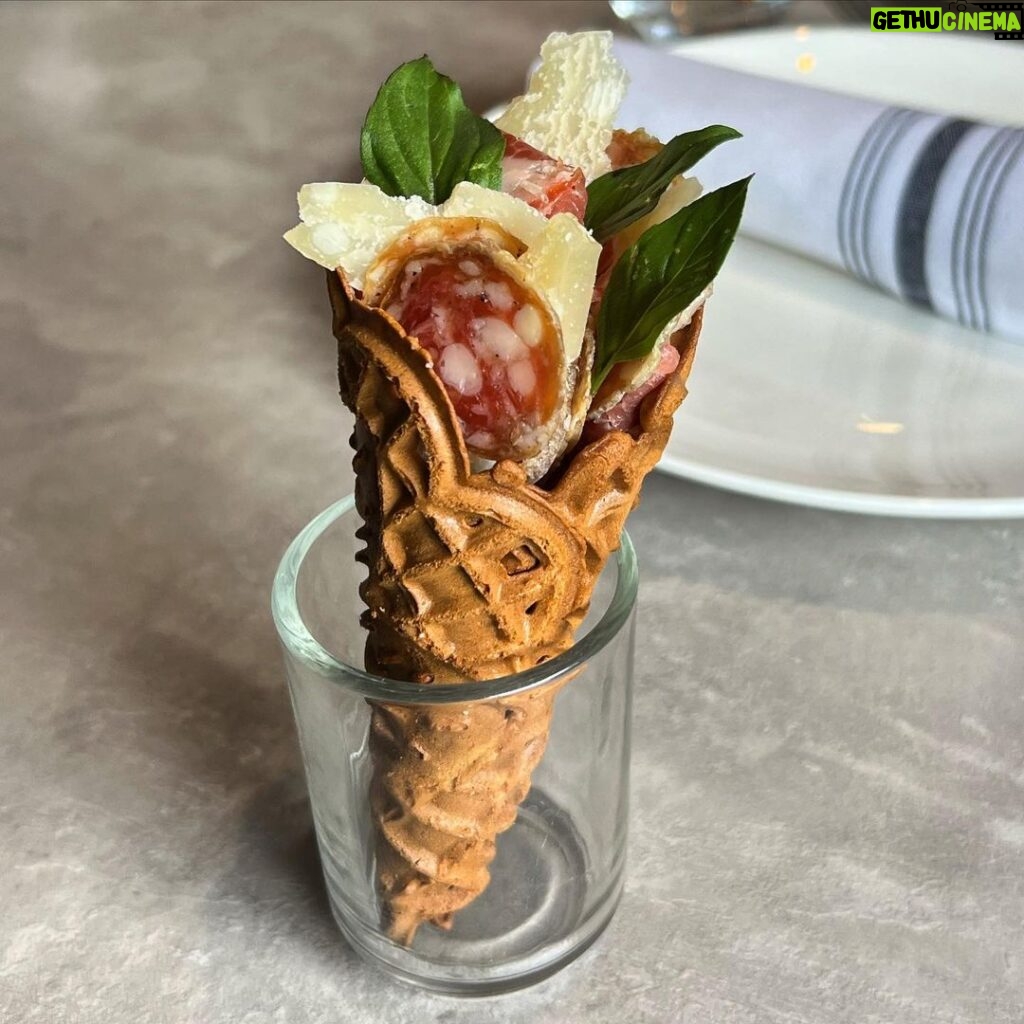 Michael Voltaggio Instagram - @bryanvoltaggio and I recently became even closer when we bonded over developing this savory waffle charcuterie cone.