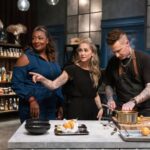 Michael Voltaggio Instagram - Premiering Tuesday, August 22nd at 9pm- “Titans vs Michael Symon” – SEASON PREMIERE @foodnetwork The Titans get the shock of their lives when @bobbyflay ‘s best friend, Iron Chef @chefsymon , enters the Triple Threat kitchen. Friendship doesn't stop Bobby from making this a fair fight as Michael faces off with his Achilles' heel ingredient! Round three is full of heart as the chefs strive to impress tough judge @naomipomeroy