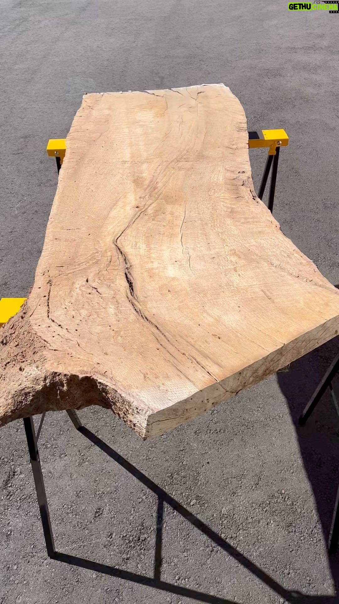 Michael Voltaggio Instagram - many many months ago our neighbor gave us a slice of a tree. we thought, let’s try to make a table. as we are not carpenters, and had but a few occasional days home a month to work on it, having this project in between work projects has been an incredible experience. tested and failed at many techniques. Studied, went off recipe, added a little of this, a touch of that and made something pretty rad. ended up with an incredible natural stained table and then didn’t mix the glaze correctly. Then completely messed it all up, then sanded more cause that what you do. Played with some stains, paints, messed up more. Ultimately we layered mistake on top of mistake, learned lessons along the way and created something beautiful in the end…