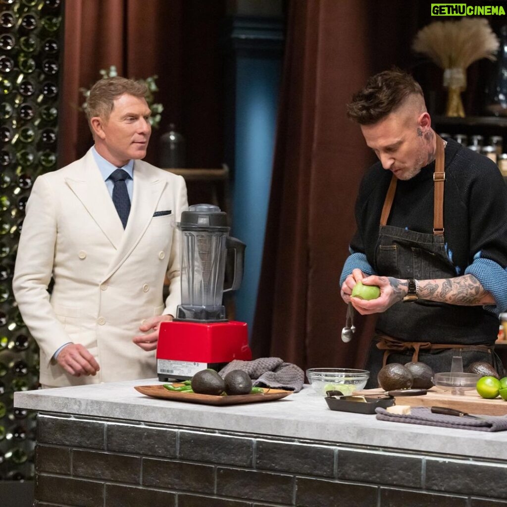 Michael Voltaggio Instagram - I was once told if you weren’t nervous on the way to work, you’re doing the wrong thing. I met @bobbyflay for the first time many years ago when we battled on iron chef. Even though I lost the battle, that moment changed my life forever. Fast forward to today, he gave me an opportunity to feel that nervous energy again on triple threat. As we approach our season 2 finale I have to say thank you to Chef Bobby Flay for being a mentor, a friend, and for creating a competition that gives chefs an opportunity to feel what I got to feel on iron chef. I may not be an iron chef, or beaten the OG iron chef, but he chose me to be one of his titans and I’m so grateful for this opportunity. Thank you chef and thank you all for watching…. Premiering Tuesday, October 24th @foodnetwork at 9pm- “Titans vs @honeycuttholmes ”- Chef Rashida Holmes shows Bobby Flay's Titans what hustle looks like as she brings her Caribbean flavors to the Triple Threat kitchen. Michael Voltaggio meets an ingredient he's never seen before, and judge @cliff_crooks breaks records with a surprising score.