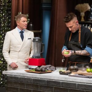 Michael Voltaggio Instagram - I was once told if you weren’t nervous on the way to work, you’re doing the wrong thing. I met @bobbyflay for the first time many years ago when we battled on iron chef. Even though I lost the battle, that moment changed my life forever. Fast forward to today, he gave me an opportunity to feel that nervous energy again on triple threat. As we approach our season 2 finale I have to say thank you to Chef Bobby Flay for being a mentor, a friend,  and for creating a competition that gives chefs an opportunity to feel what I got to feel on iron chef.  I may not be an iron chef, or beaten the OG iron chef, but he chose me to be one of his titans and I’m so grateful for this opportunity. Thank you chef and thank you all for watching…. 

Premiering Tuesday, October 24th @foodnetwork at 9pm- “Titans vs @honeycuttholmes ”-

Chef Rashida Holmes shows Bobby Flay's Titans what hustle looks like as she brings her Caribbean flavors to the Triple Threat kitchen. Michael Voltaggio meets an ingredient he's never seen before, and judge @cliff_crooks breaks records with a surprising score.