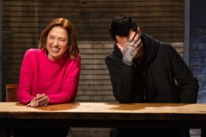 Michael Voltaggio Instagram - another day at the office… 

Premiering @foodnetwork Thursday, August 17th at 9pm- “Shock, Awe and Shakshuka”
Chef Michael Voltaggio and actress @elliekemper bring the pain as chefs Travis McGinty and Suzanne Vizethann crack more than a few eggs in their quest to take down @bobbyflay