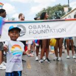 Michelle Obama Instagram - Loved seeing our @ObamaFoundation staff, their families, and folks around my hometown come together for Chicago’s Pride Parade! It’s always such a fun and joyful celebration of the LGBTQ+ community—and a powerful reminder of the progress that’s possible when we come together. Chicago, Illinois
