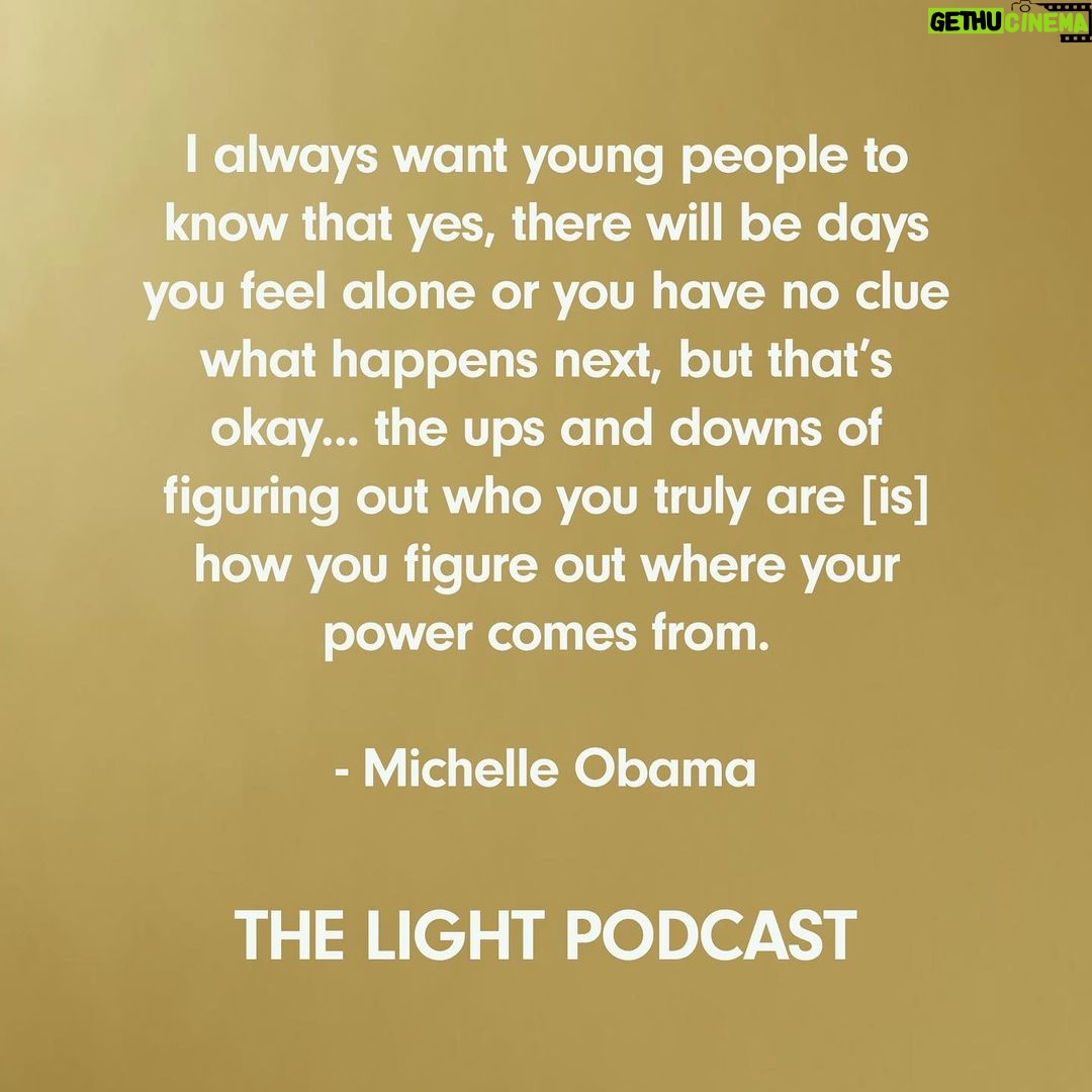 Michelle Obama - 272.1K Likes - When I sat down to write #TheLightWeCarry, my hope was this book would provide readers with the tools, practices, and attitudes that will help them on their own journeys. And these were exactly the kind of conversations I loved sharing on The Light Podcast with some of my closest friends.
To those of you who have listened to The Light Podcast, I just wanted to say thank you. It has meant so much to hear your reflections—and I hope you found these conversations to be useful for your own life.
To those who haven’t had the chance to listen yet, I’m excited to announce that all episodes of The Light Podcast are now available wherever you listen to your podcasts. Let me know what you think of it when you finish!