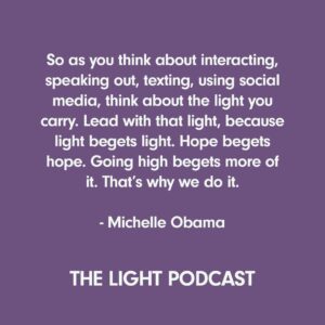 Michelle Obama Instagram - When I sat down to write #TheLightWeCarry, my hope was this book would provide readers with the tools, practices, and attitudes that will help them on their own journeys. And these were exactly the kind of conversations I loved sharing on The Light Podcast with some of my closest friends.
 
To those of you who have listened to The Light Podcast, I just wanted to say thank you. It has meant so much to hear your reflections—and I hope you found these conversations to be useful for your own life. 
 
To those who haven’t had the chance to listen yet, I’m excited to announce that all episodes of The Light Podcast are now available wherever you listen to your podcasts. Let me know what you think of it when you finish!