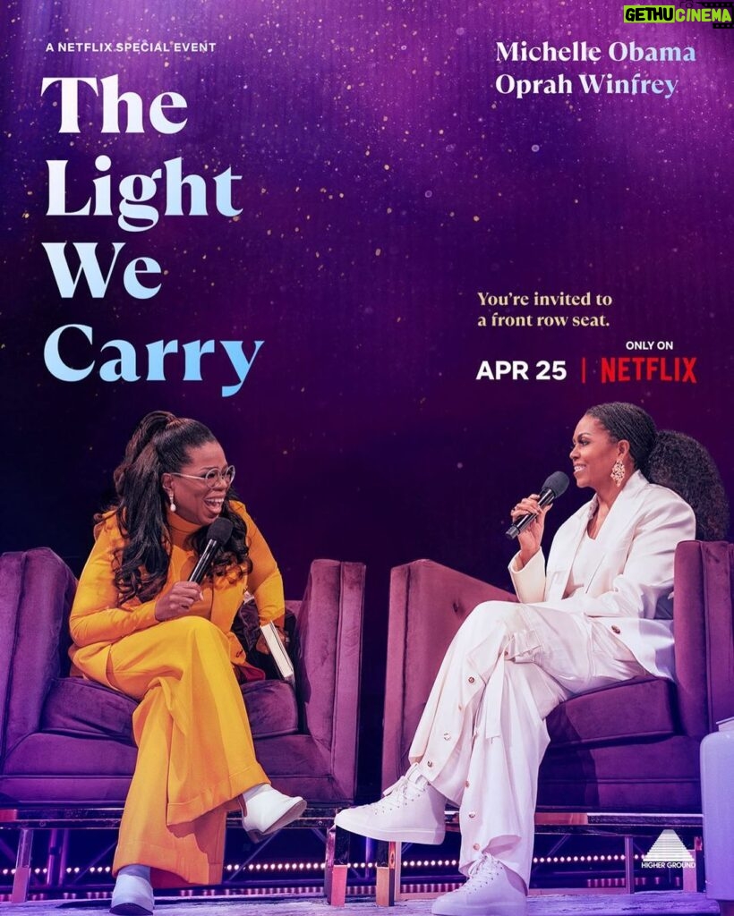 Michelle Obama Instagram - The Light We Carry with @Oprah streams tomorrow on Netflix! Are you ready? I can’t wait for you to watch soon. 💃🏾