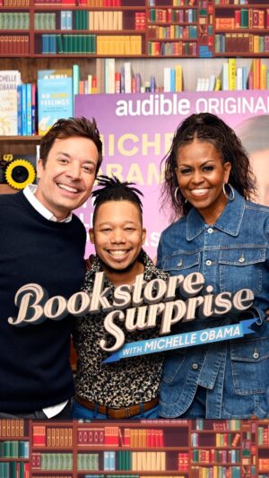 Michelle Obama Instagram - Happy World Book Day! I had so much fun surprising some unexpected readers with @JimmyFallon at @McNallyJackson Bookstore in NYC. Take a look! 📚
