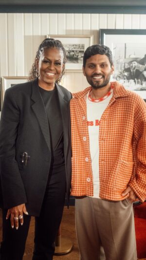 Michelle Obama Instagram - Recently, I sat down with @JayShetty to talk about some of the themes I explore in my book The Light We Carry. From the importance of friendships to the ongoing work of marriage to taking care of your mental health, we covered it all. 
 
Nurturing my friendships is something that has always meant a lot to me. No matter your age or where you are in life, knowing which friends to lean on can be vital in helping us face the challenges that may come our way.
 
I dig into all this and more with Jay during this episode of On Purpose — listen now on @Audible or wherever you get your podcasts! I hope you’ll check it out.