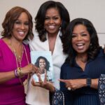 Michelle Obama Instagram - For more than 26 years, @Oprah has been celebrating the magic of books and has built an amazing community of readers—and I’m lucky my own memoir is a part of it! Oprah, congratulations on your 100th @OprahsBookClub selection, Hello Beautiful by Ann Napolitano! I can’t wait to read it. 📚