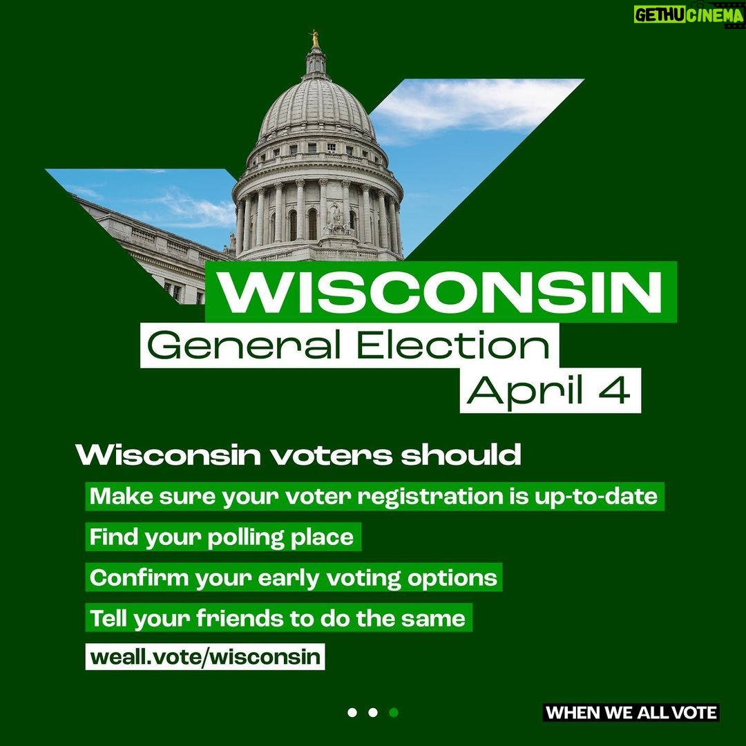 Michelle Obama Instagram - Wisconsin voters, I hope you’ll make your voice heard in the April 4th election! This spring, your vote can decide the future of your state Supreme Court and local leaders. The outcome of the WI Supreme Court race could impact rulings on critical issues for years to come. April 4th is the last day to make your voice heard, but you can vote now. Make your plan to vote today at weall.vote/wisconsin.