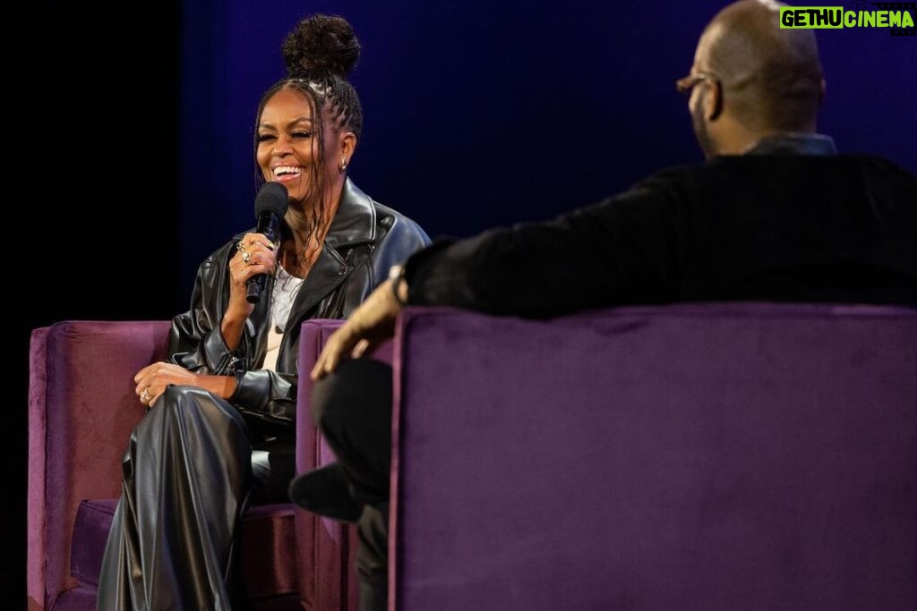Michelle Obama Instagram - What an amazing crowd and conversation last night at our first #TheLightWeCarry show in Atlanta with my friend @TylerPerry. Can’t wait to do it all again tonight! The Fox Theatre