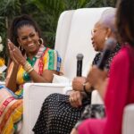 Michelle Obama Instagram - While in South Africa, we brought together grassroots leaders who are working to empower women and girls and help end child marriage in their communities. Memory Banda shared her powerful personal testimony about how child marriage impacted her family and how we can come together to create a better future for girls. Dr. Faith Mwangi-Powell from @GirlsNotBrides_ talked about the global progress that has been made to end child marriage and the work that still remains. Grassroots leaders from Malawi, Tanzania, and Guinea discussed their own efforts in a conversation led by the Girls First Fund — including leading youth-led groups that promote education and the importance of encouraging men and boys to become part of the change. @MelindaFrenchGates, Amal Clooney, Graça Machel, and I sat down with Redi Tlhabi to discuss how our organizations are working to support young women around the world. At the @GirlsOpportunityAlliance, we are working to support the next generation of women and girls, and I hope you’ll join us in this work at the link in my bio. Cape Town, South Africa