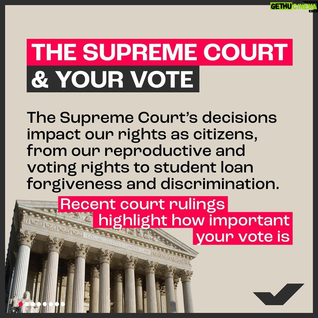 Michelle Obama Instagram - I know that a lot of you are frustrated with some of the Supreme Court's recent decisions. I am, too. But just being disappointed isn’t going to get us anywhere. We’ve got to remember that our elections — from the White House to the local courthouse — play a critical role in what becomes law. We elect a President that appoints Supreme Court justices and senators who confirm or reject them. And in many states and cities, we elect the judges who determine how we’re governed in our communities. So even though it might not always feel like the judiciary reflects the kind of future we hope to see, the truth is, it’s up to us to make sure that it does. So today, I hope you’ll take a second to double check your voter registration at weall.vote/check and make a pledge to vote in the next election.