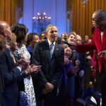 Michelle Obama Instagram - As Black Music Month comes to an end, I’m thinking about some of the incredible Black artists Barack and I hosted during our time at the White House. From Aretha Franklin and Stevie Wonder to Jennifer Hudson and Usher, it always meant so much to be able to connect folks with one another — and have a chance to sing along with them, too. I still cherish those musical nights, and I feel lucky to have been able to celebrate so many iconic Black artists who’ve contributed to the soundtracks of our lives. 🎶