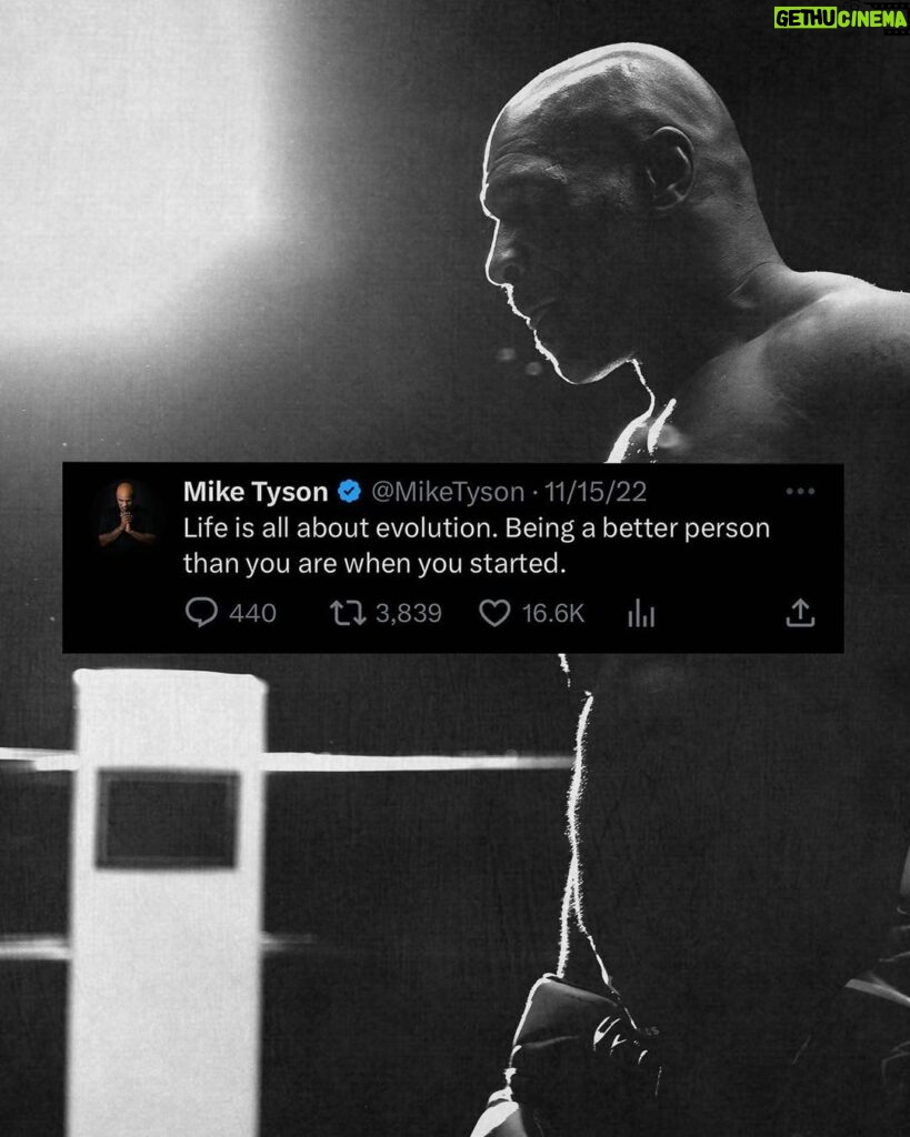 Mike Tyson Instagram - “Life is all about evolution. Being a better person than you are when you started.”
