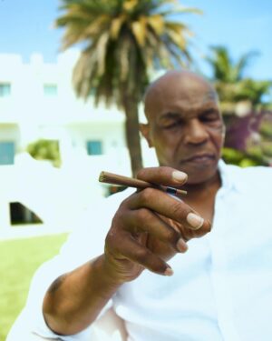 Mike Tyson Instagram - "My new Tobacco-Free blunt cones are back in stock! @Futurola products are known for being the Future of Rolling and our @itstyson20 line is a perfect smoke every time."
