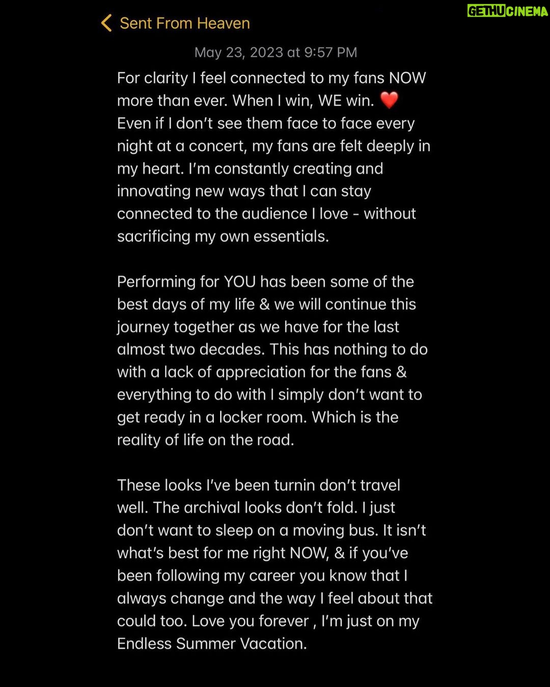 Miley Cyrus Instagram - A message from Miley ❤️