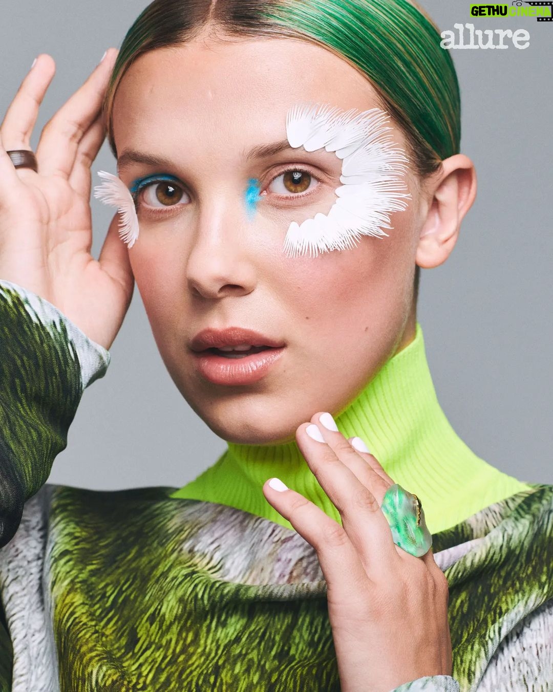 Millie Bobby Brown Instagram - very happy and grateful for this moment. thank you @allure ❤ EIC: @jcruel Writer: @emilyzemler Photographer: @thejemmitchell Stylist: @joannaschlenzka Hair: @shonju Makeup: @ciaradoesmakeup Manicure: @nailsbymh Visuals Director: @hall.kathryne Sr. Entertainment Editor: @eugeneshevertalov