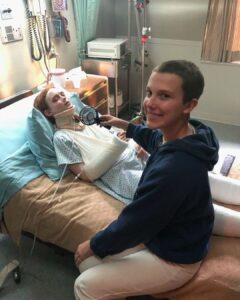 Millie Bobby Brown Instagram - yes, noah ate a cracker from Sadie’s toe..