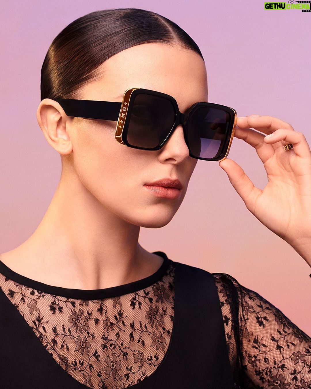 Millie Bobby Brown Instagram - An elegant stance. Featuring rich, yet subtle Monogram Flower details, Actress @milliebobbybrown shows off the season’s sunglasses. Discover the #LouisVuitton collection.