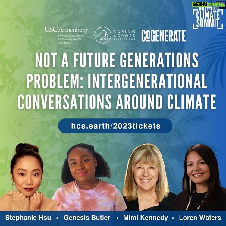 Mimi Kennedy Instagram - Repost from @hollywoodclimatesummit • 🤝 Learn from experts across generations during Not a Future Generations Problem: Intergenerational Conversations around Climate, on Friday June 23rd, at 11:30 am PST. This panel will discuss popular media’s surface-level depictions of climate activists and generational differences on the crisis, ageism, and discrimination in Hollywood, and feature advice for how to shift those portrayals and experiences in future content. ✊ 🏆 Featuring Oscar-nominated actor Stephanie Hsu (Everything Everywhere All at Once), Rebecca Jim (Filmmaker, Tar Creekkeeper), Loren Waters (Filmmaker/Activist), Genesis Butler (Founder, Genesis For Animals), Pooja Tilvawala (Founder, Youth Climate Collaborative), Mimi Kennedy (Actor/Author/Activist), and moderated by Marina Kim (Cultural Strategist and Board Member, CoGenerate). The panel will be followed by interactive breakout groups where attendees will converse with intergenerational groups about their personal experiences with climate change. 🌏 Sponsored by USC Annenberg Norman Lear Center’s Hollywood Health & Society (HH&S), in partnership with CoGenerate and Caring Across Generations. 💞