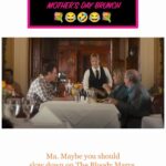 Mimi Kennedy Instagram - “It had to be said.” @jasonsegel @nicholasstoller #davidpaymer Here’s hoping your #mothersdaybrunch this weekend doesn’t resemble this scene from The Five Year Engagement. 😂 #mothersdayweekend #momadvice #momandson #momanddad