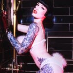 Miriam Veil Instagram - Shower time!🚿🧼 Photos @lonelyrodeostar Location @hillsidehouseca Lingerie @bettiepagelingerie 🎀 #pinup #altmodel #bobhaircut Crestline, California