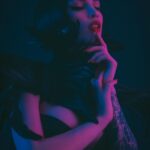 Miriam Veil Instagram - Living my neon fantasy with @jakehicksphotography 💙 London, United Kingdom