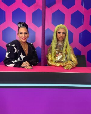 Miss Abby OMG Instagram - One of my highlights was meeting @michellevisage *again* and hur still recognizing me! Ouhh and she was living for the braids honey! 
Sucha wonderful and sweet person 💚
Pic: @brittv.l 
#missabbyomg #abbyomg #dragconuk2023 #dragconuk #michellevisage #gayicon #queericon