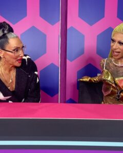 Miss Abby OMG Instagram - One of my highlights was meeting @michellevisage *again* and hur still recognizing me! Ouhh and she was living for the braids honey! Sucha wonderful and sweet person 💚 Pic: @brittv.l #missabbyomg #abbyomg #dragconuk2023 #dragconuk #michellevisage #gayicon #queericon