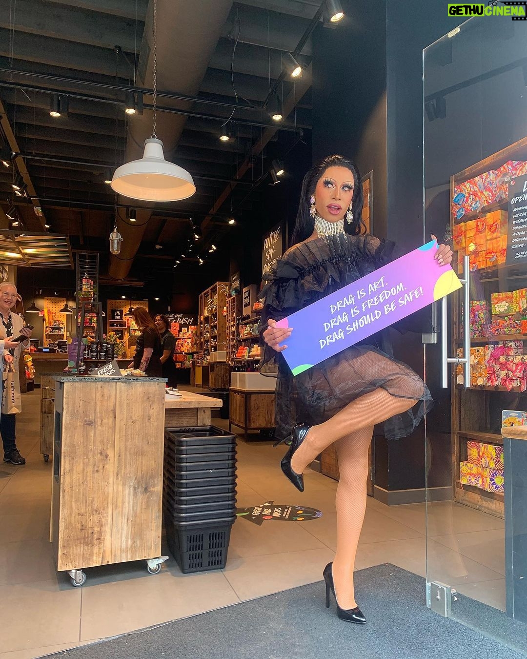 Miss Abby OMG Instagram - Kom naar Lush Den Bosch en support Drag! Drag is art, Drag is freedom and Drag should be safe! #dragrally #lush #freethetravas