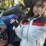 Miyu Kitamuki Instagram - バイクのニュースさんのお仕事でした！ 色々なバイクに乗れて楽しい🙇‍♀️ #YAMAHA #xforce #クシタニ #バイクのニュース