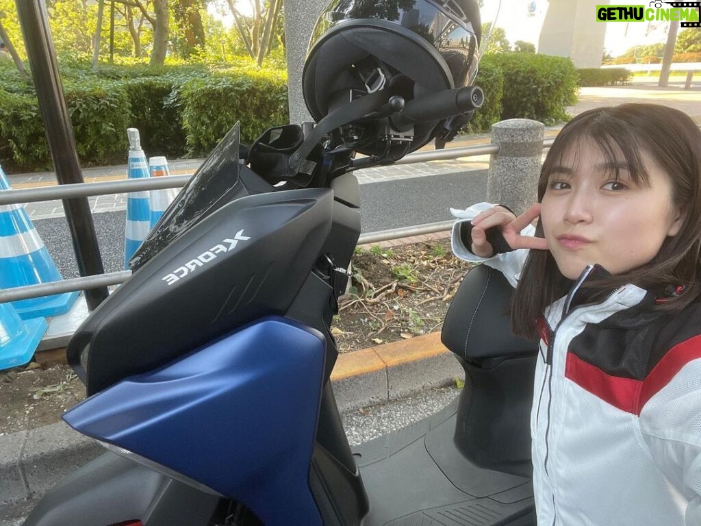 Miyu Kitamuki Instagram - バイクのニュースさんのお仕事でした！ 色々なバイクに乗れて楽しい🙇‍♀️ #YAMAHA #xforce #クシタニ #バイクのニュース