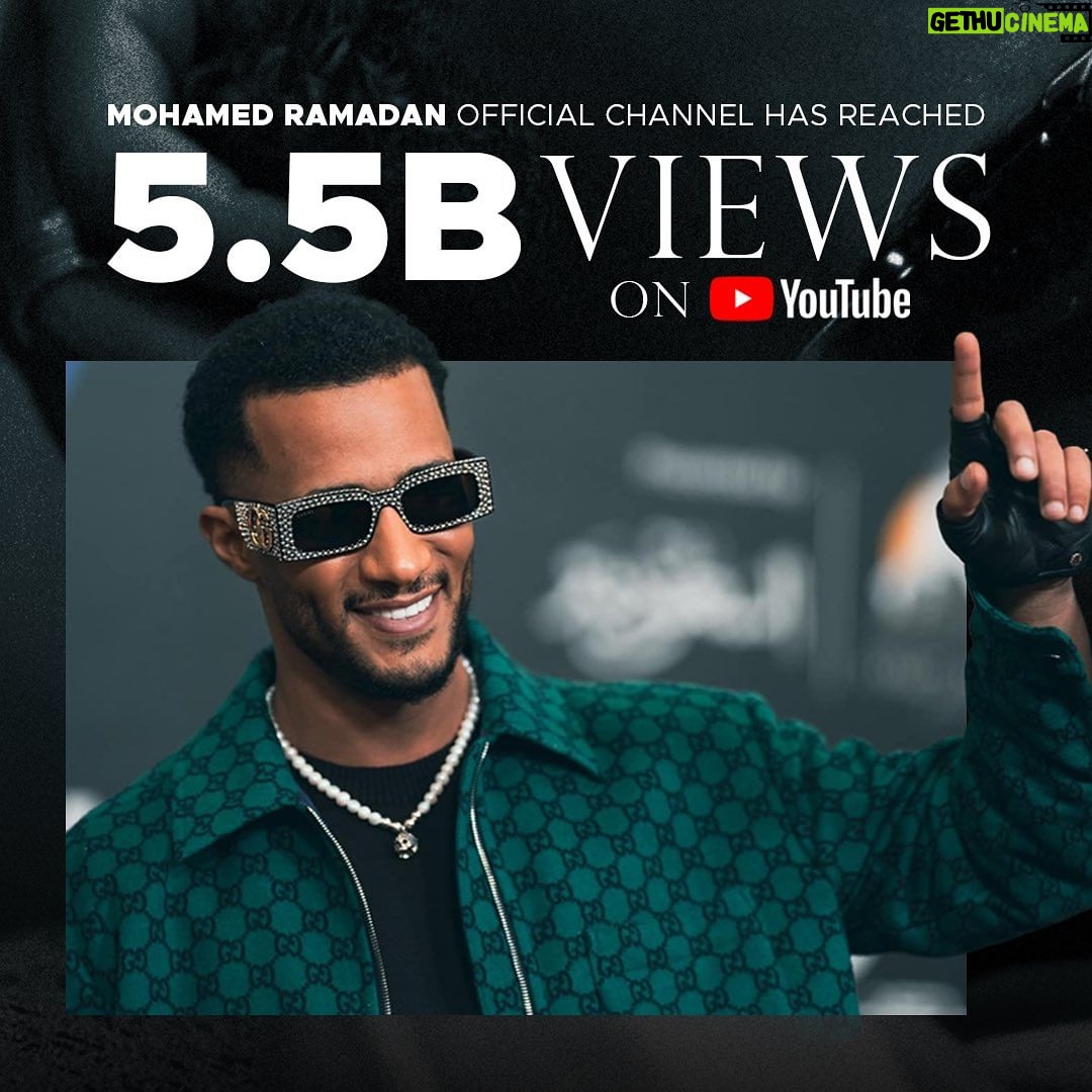 Mohamed Ramadan Instagram - 😎🪬 My YouTube channel has reached 5.5 Billion views قناتي الرسمية تخطت الخمسة مليار و خمسمائة مليون مشاهدة الحمد لله
