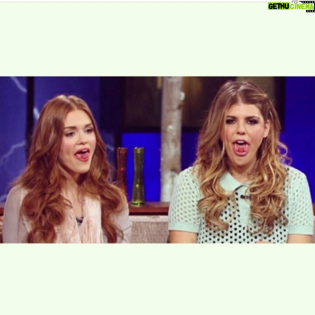Molly Tarlov Instagram - Throwback to me and @hollandroden showing off our tongue skillz on Wolf Watch 👅🐺