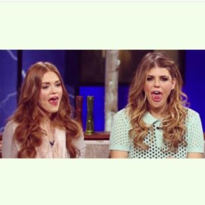 Molly Tarlov Instagram - Throwback to me and @hollandroden showing off our tongue skillz on Wolf Watch 👅🐺