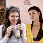 Molly Tarlov Instagram - Drinkin' boba like basic bitches with my bb girl @lilmiquela 🍵🌹🍒 Alfred Tea Room