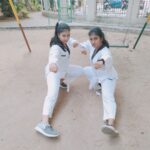 Monisha Vijay Instagram - Taekwondo sisters 🥋 @varshavijay_official . . #taekwondo #taekwondogirl #taekwondolife #karate #karategirl #supergirl #superwoman #martialarts #selfdefence #womenempowerment #instatalent #sisters #supersisters #instagood #instadaily #instapost