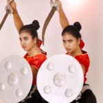 Monisha Vijay Instagram - Sisters in battle with the oldest martial art⚔️ . . #kalaripayattu #katara #katar #kalari #kalaripayattumartialarts #kalaripayyatu #kalarippayattu #sword #sheild #swordfight #martialarts #martialartist #martialartphotography #martialartstraining #superwoman #supergirl #selfdefense #fight #supersisters #selfdefenseforwomen #selfdefensetraining #ethirneechal #ethirneechalserial #suntv #photooftheday #silambam #velu #kick